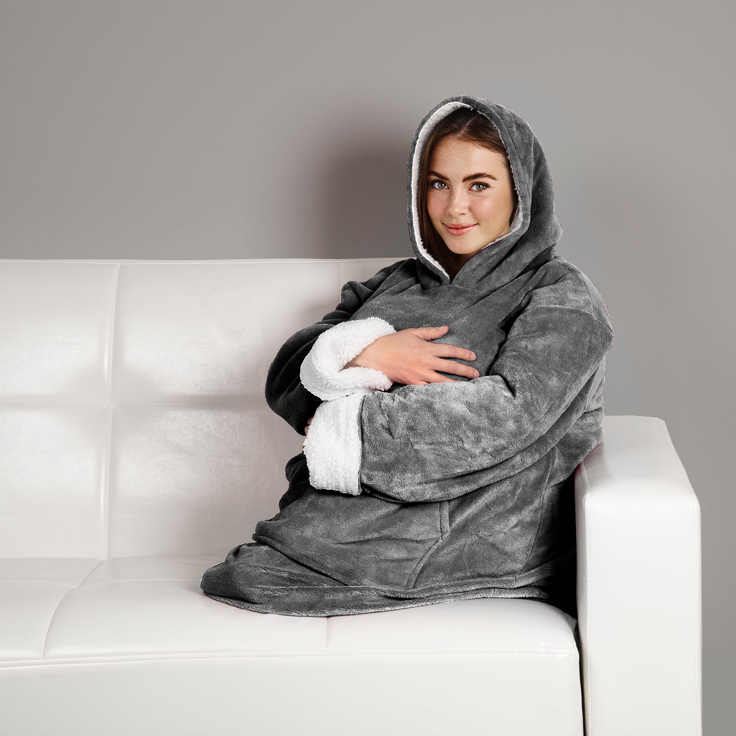 VESTIAMO CASA - Felpa Plaid con cappuccio Wallaby Taglia unica Unisex